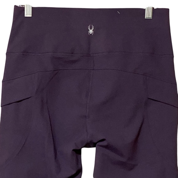 Spyder Active/Sport Leggings L Purple High Waisted Stretch Pockets Comfort NWT - Picture 6 of 9